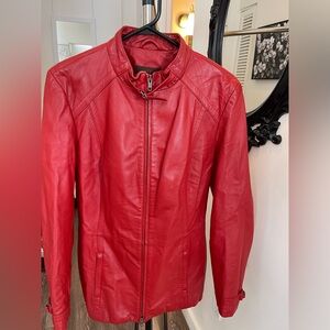 Danier red colour leather jacket ! Size small